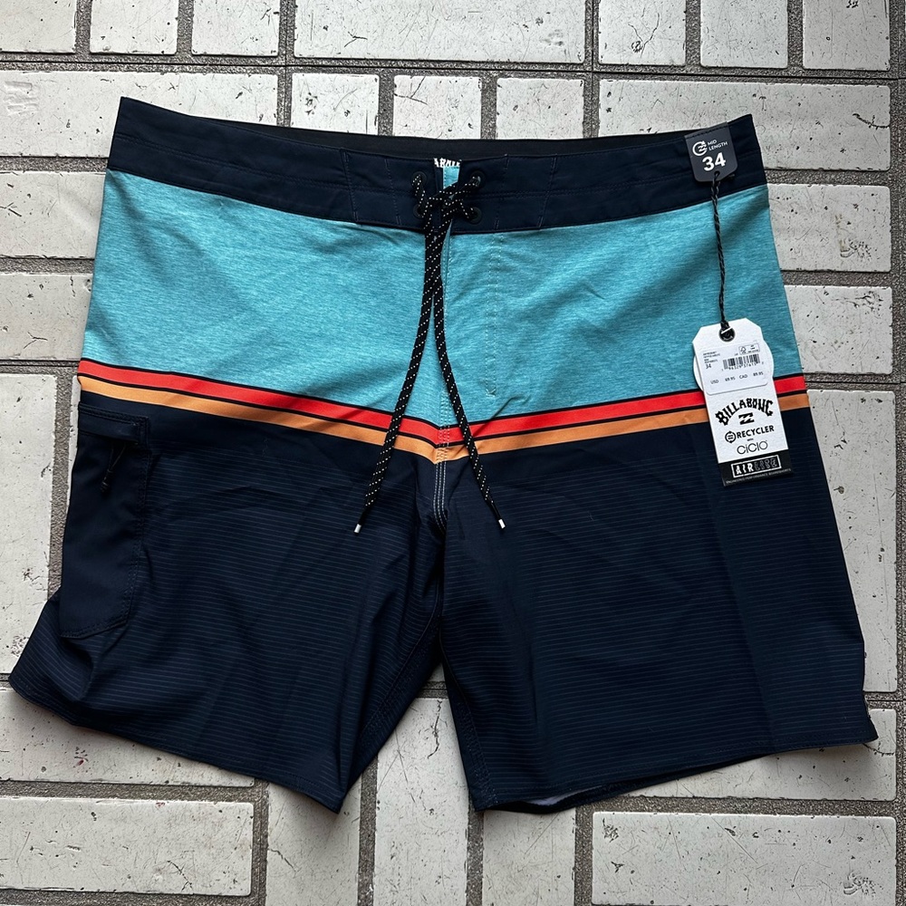 Billabong Men's Teal and Navy Board Shorts